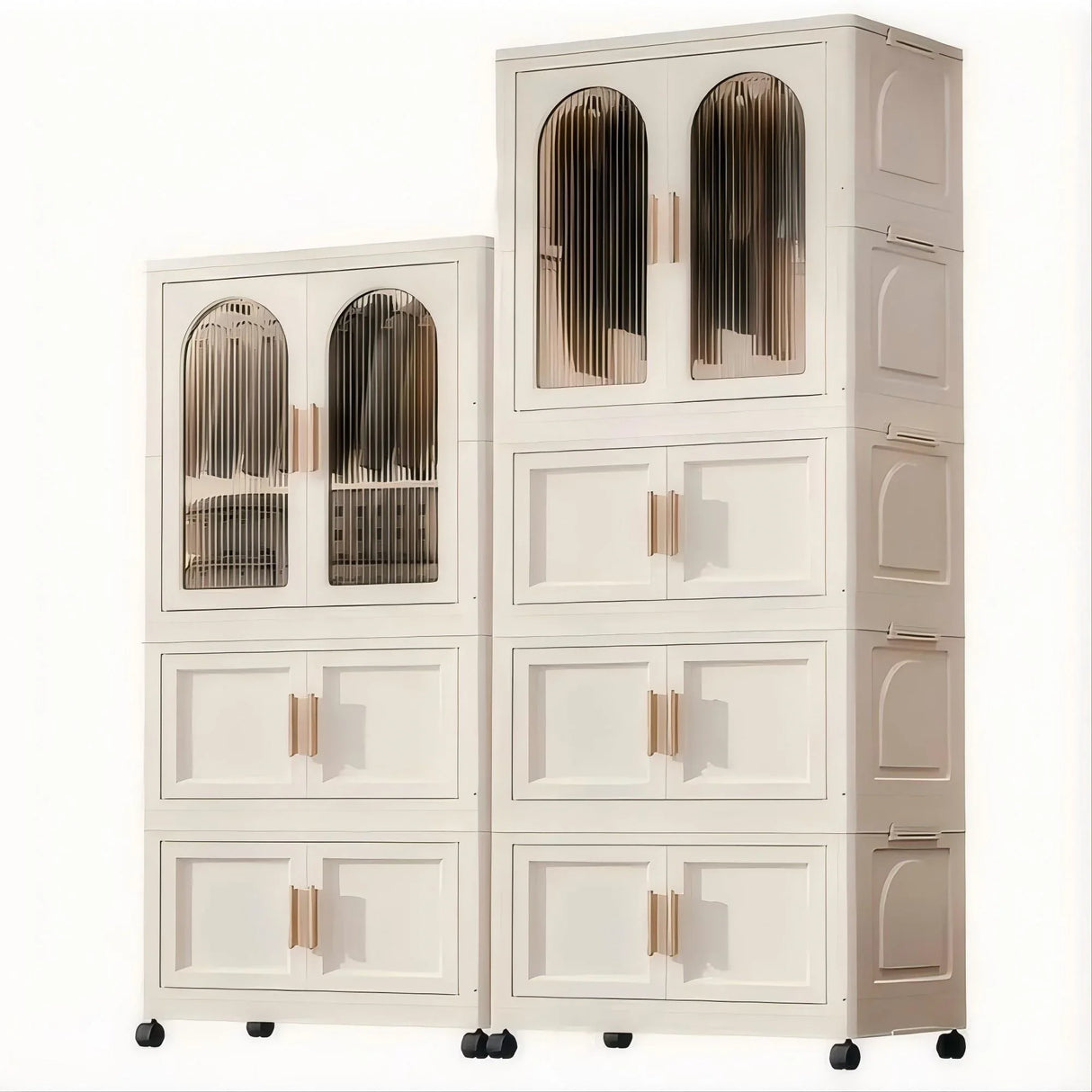 Folding Plastic Wardrobe Cabinet With Wheels and Hangers - Omega Lifestyles