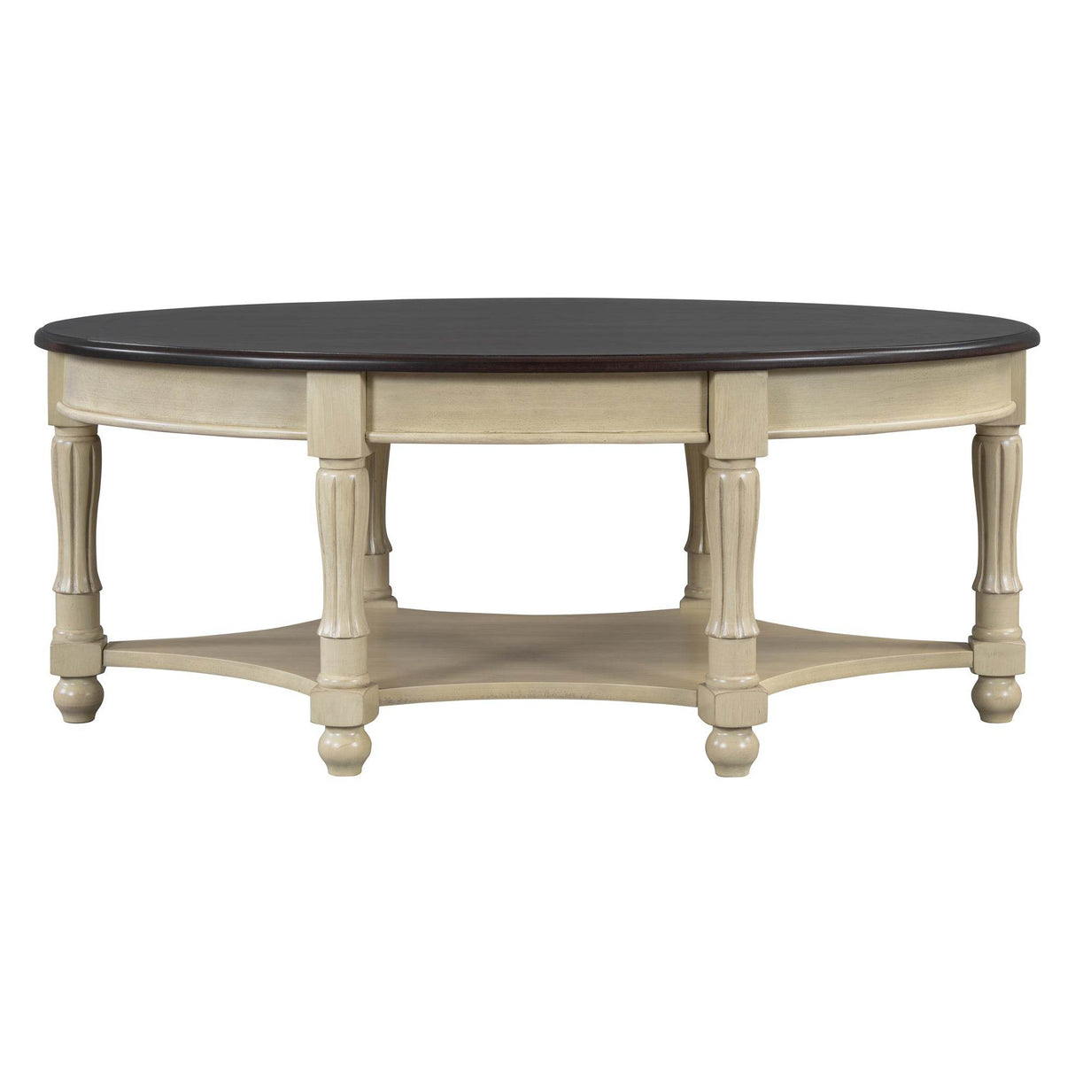 Vintage Oval Coffee Table With Drawer And Storage Shelf - Sleep Galleria