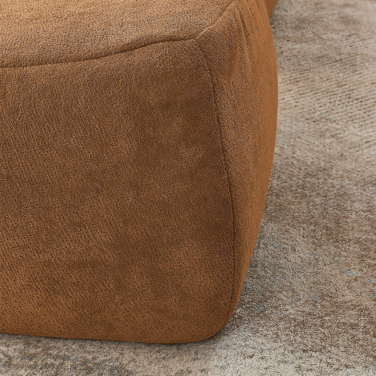 Chenille Large Medium-Soft Bean Bag Chair With Ottoman - Omega Lifestyles