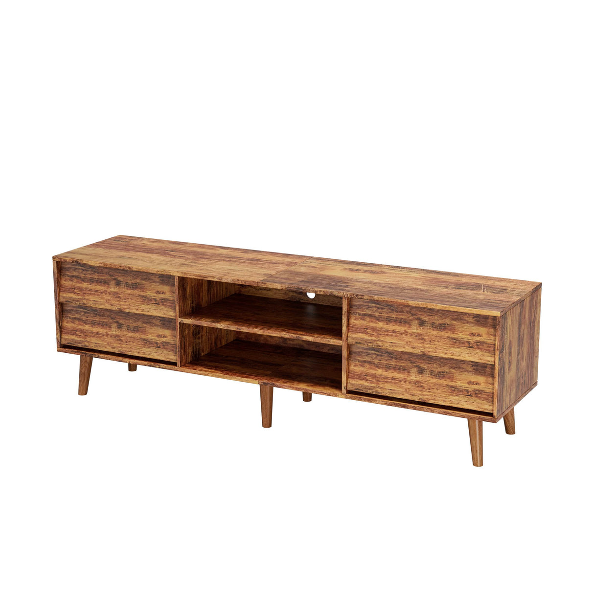 63-Inch Vintage Style Brown MDF TV Stand - Sleep Galleria