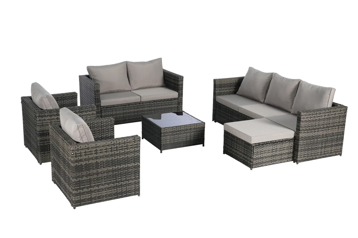 6-Piece Outdoor Rattan Wicker Patio Furniture Set - Omega Lifestyles