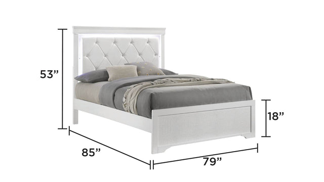 Modern Upholstered King Bed Frame With LED Headboard - Omega Lifestyles