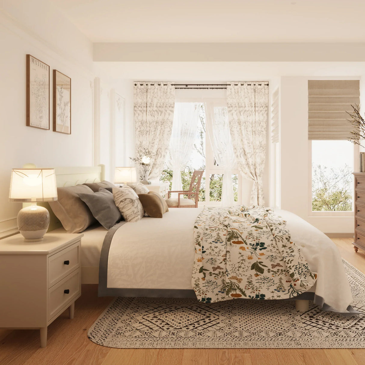 King Solid Wood Platform Bed Frame With Headboard - Omega Lifestyles