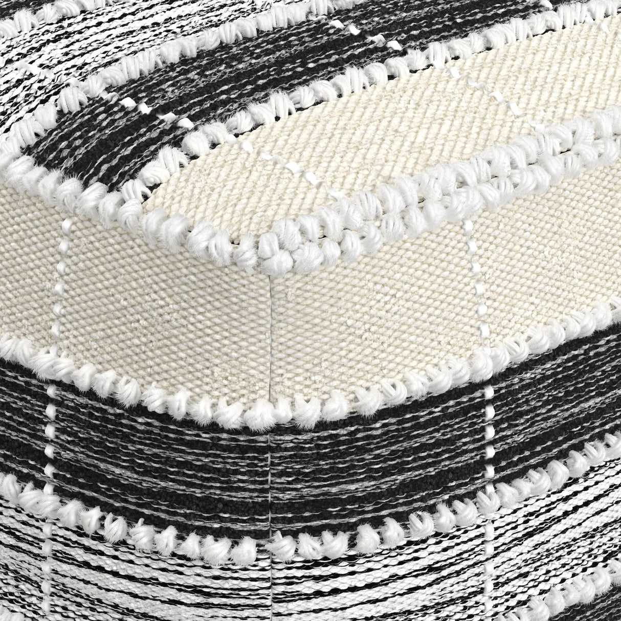 Recycled Fabric Square Pouf With Polystyrene Bead Filling - Omega Lifestyles