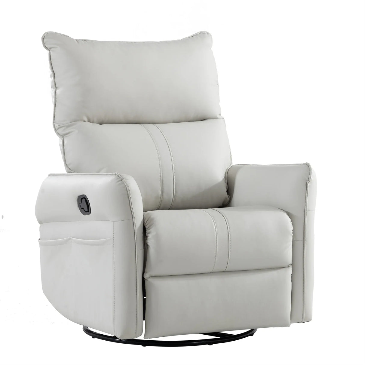 PU Reclining Rocking Chair With 360° Swivel And Footrest - Omega Lifestyles