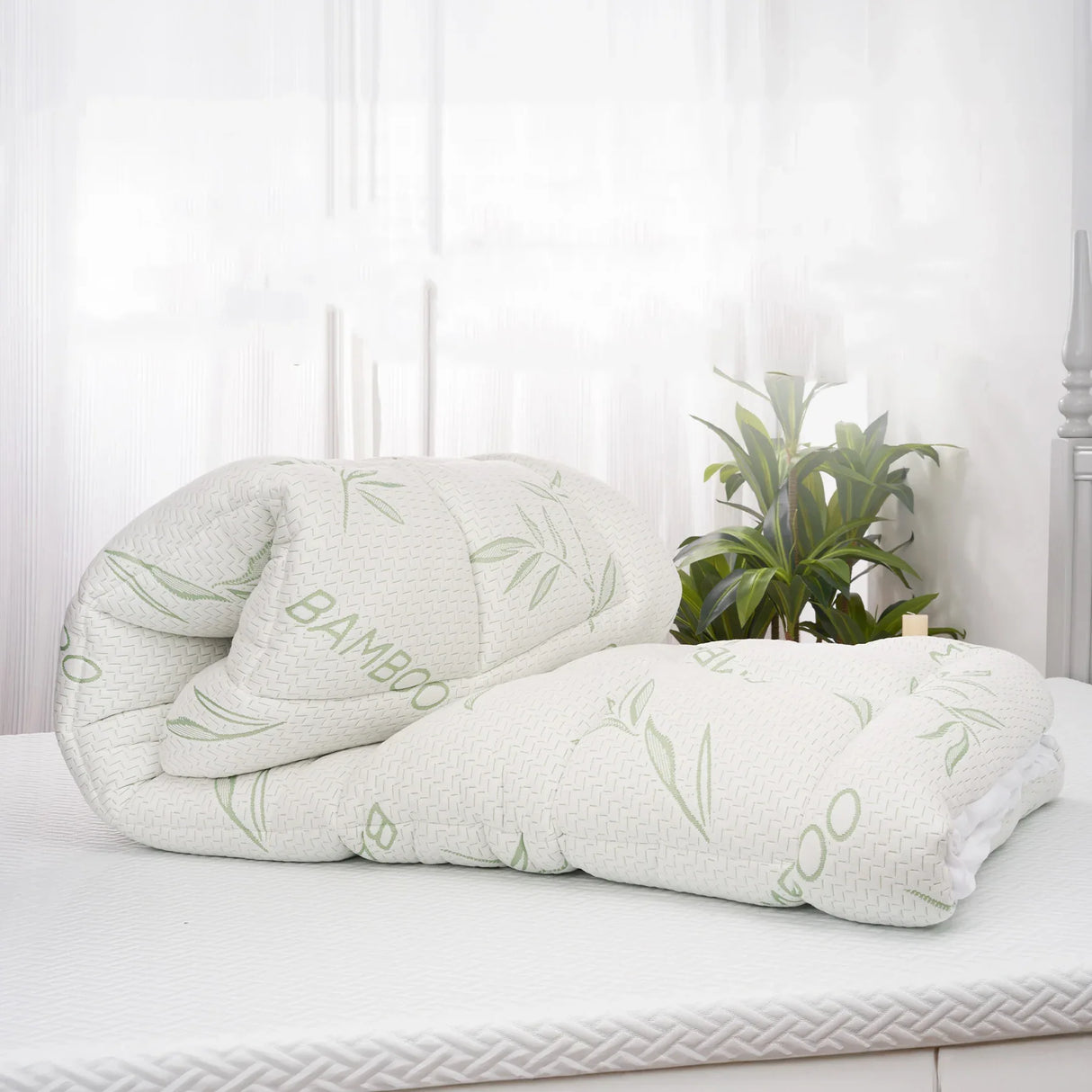 Queen Bamboo Blend Waterproof Plush Mattress Protector - Omega Lifestyles