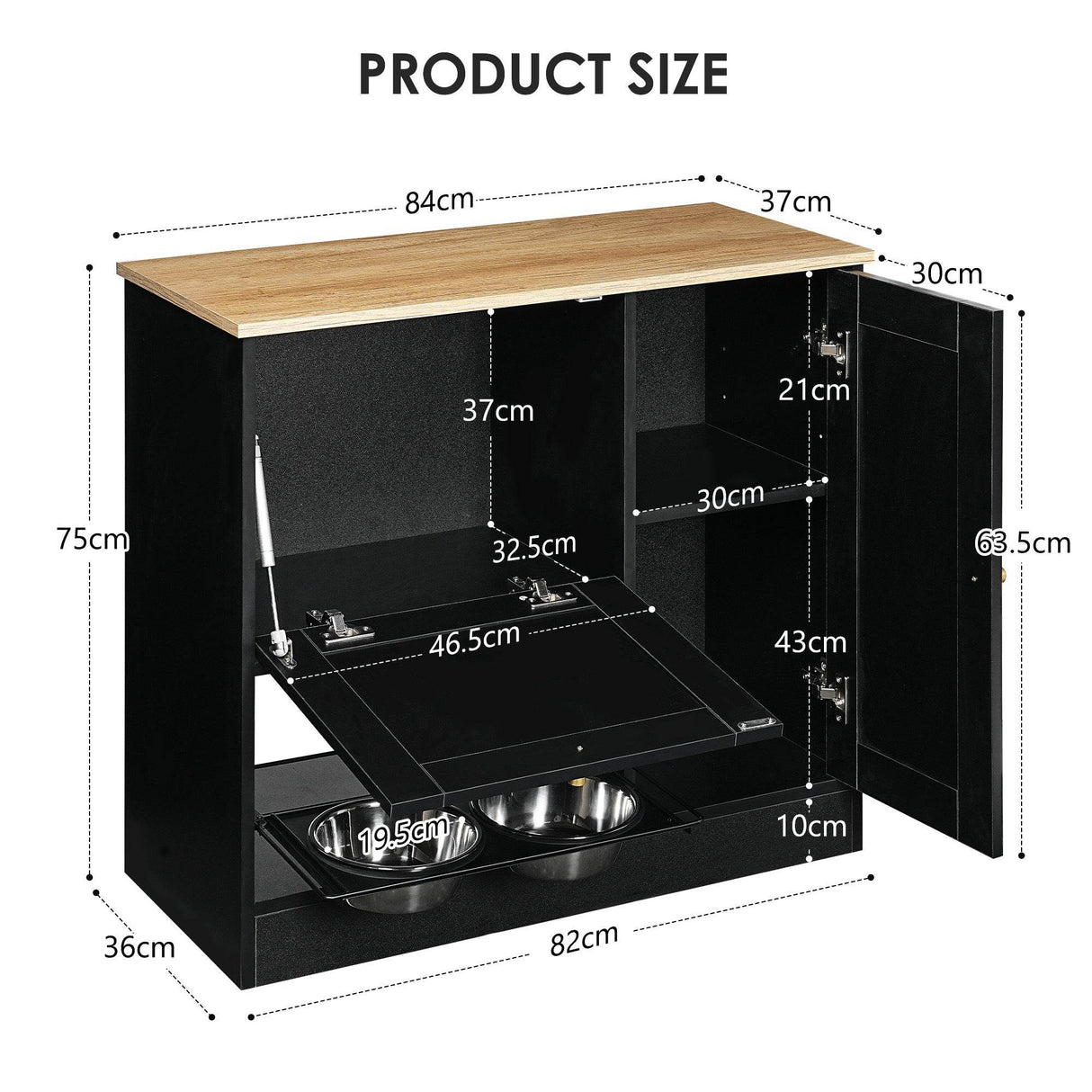 Pet Feeding Station With 2 Elevated Bowls And Storage - Sleep Galleria