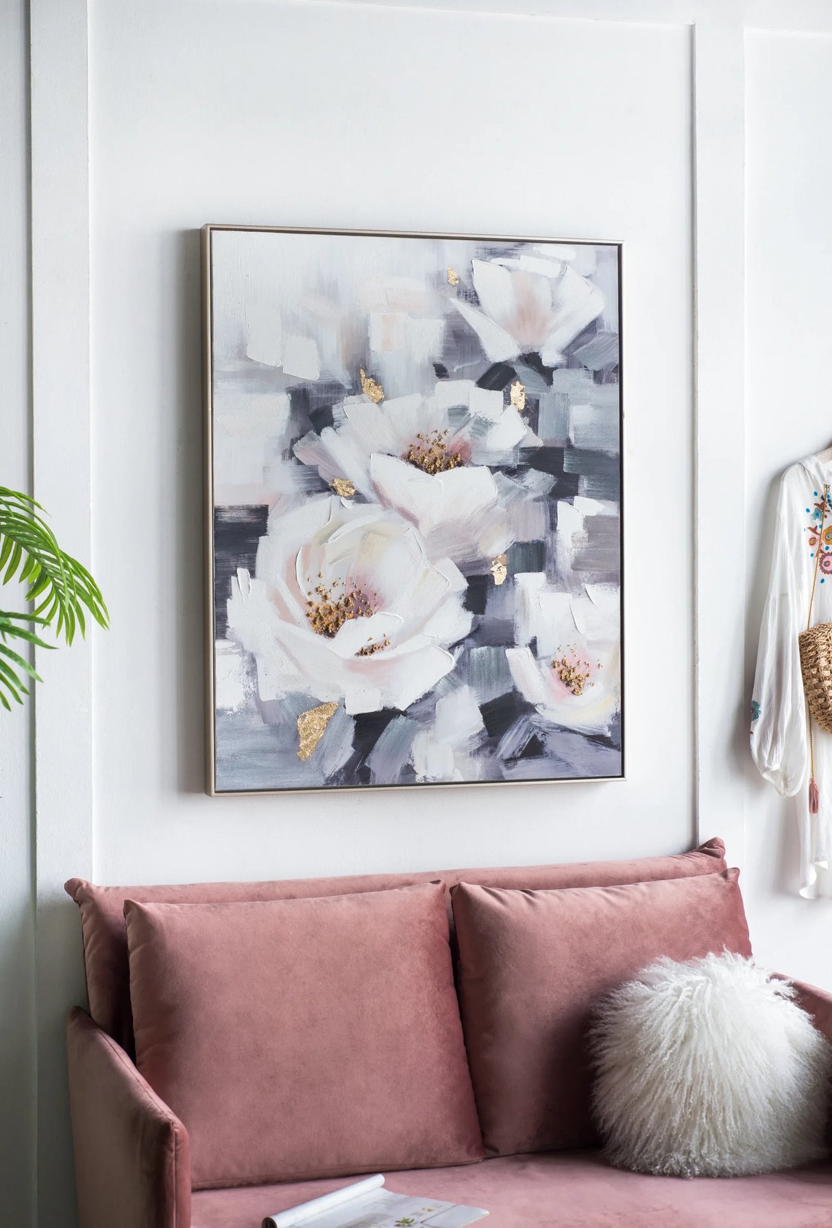 Sarah Multicolor Framed Floral Oil Painting Wall Art - Omega Lifestyles