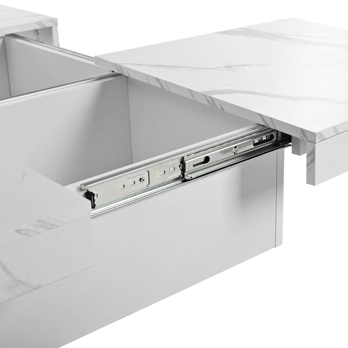 Square Marble Veneer Sliding Top Storage Coffee Table - Sleep Galleria