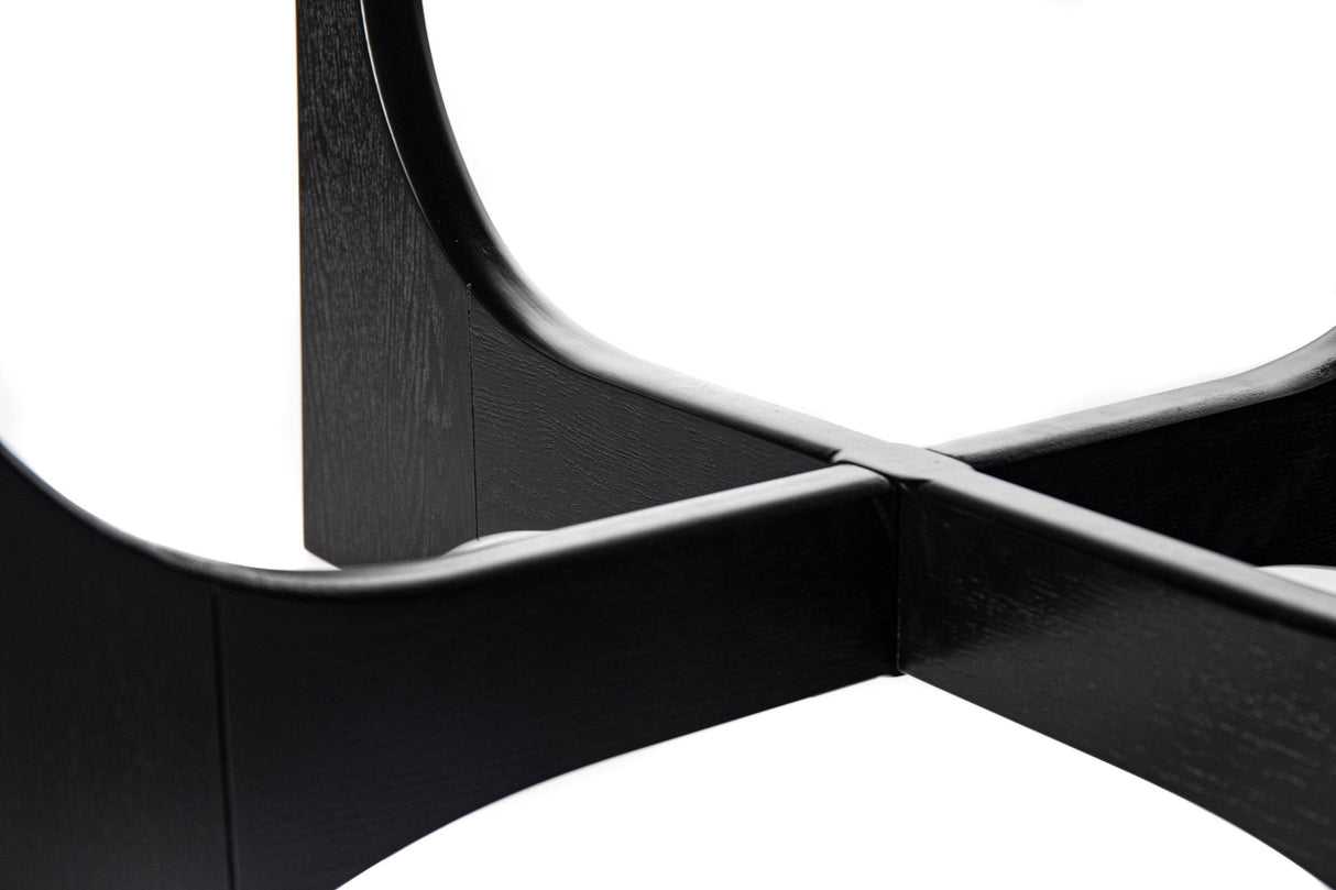 36-Inch Round Black Modern Wood Coffee Table - Sleep Galleria