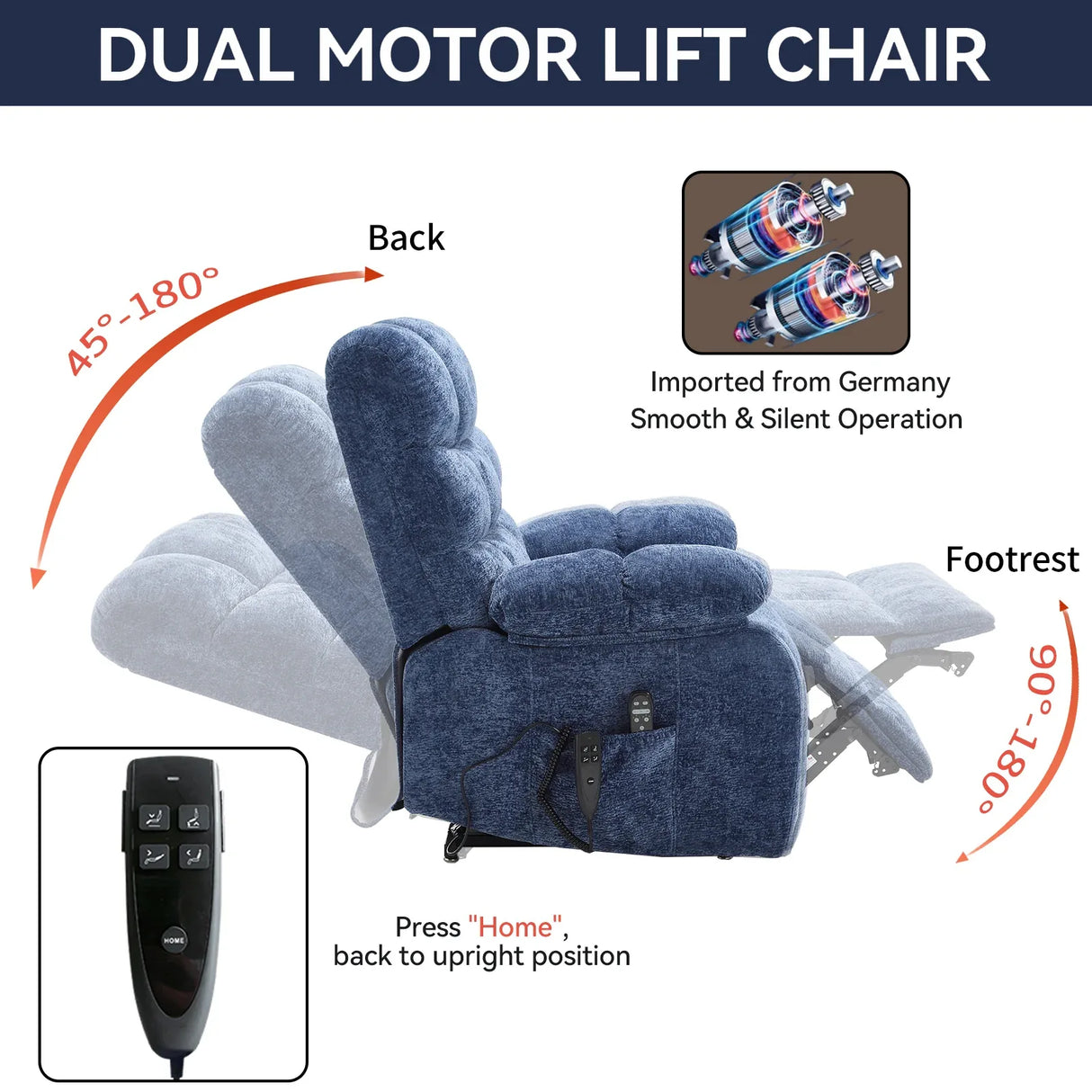 Medium-Firm Large Power Lift Massage Recliner Chair - Omega Lifestyles