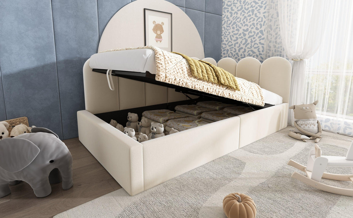 Twin Velvet Upholstered Daybed With Hydraulic Storage - Omega Lifestyles