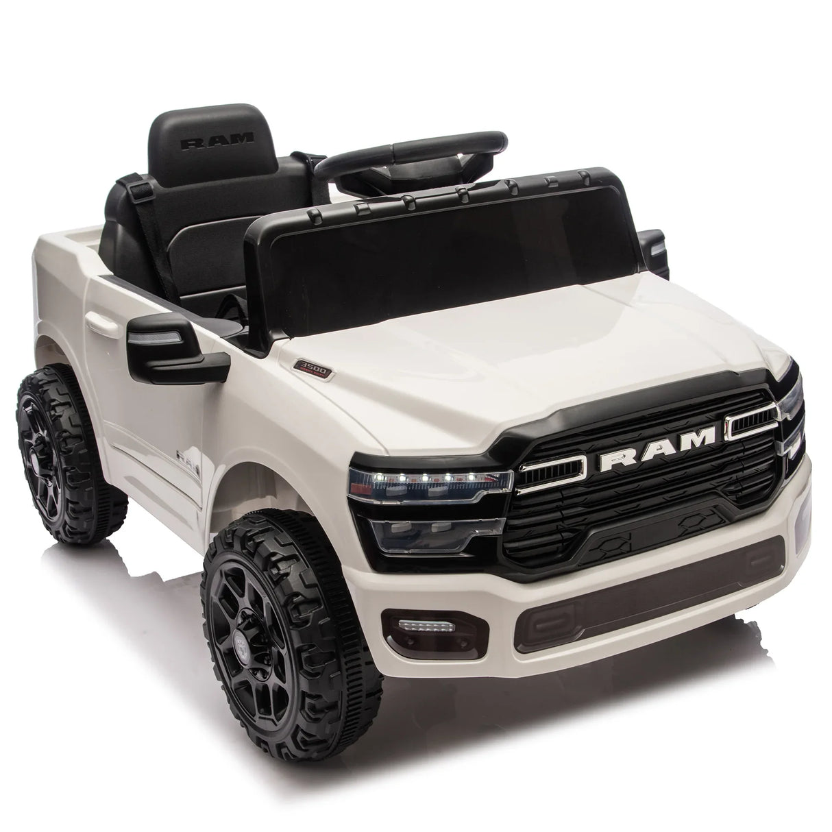 Licensed Dodge RAM 3500 12V Dual Motor Kids Ride-On Truck - Omega Lifestyles
