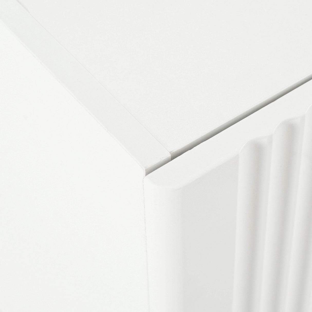 Luxury Fluted White And Gold Wood Grain TV Stand - Sleep Galleria