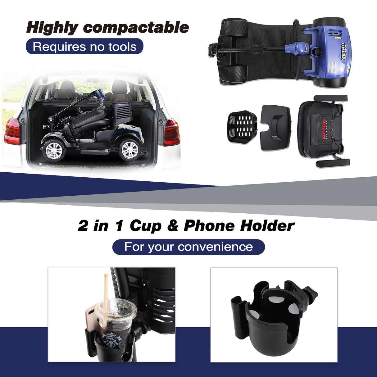 Compact Outdoor Mobility Scooter With LED Lights And Suspension - Omega Lifestyles