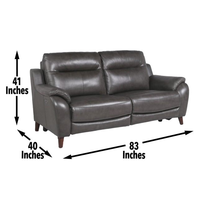 Top Grain Leather Reclining Power Sofa With Footrest Headrest - Omega Lifestyles