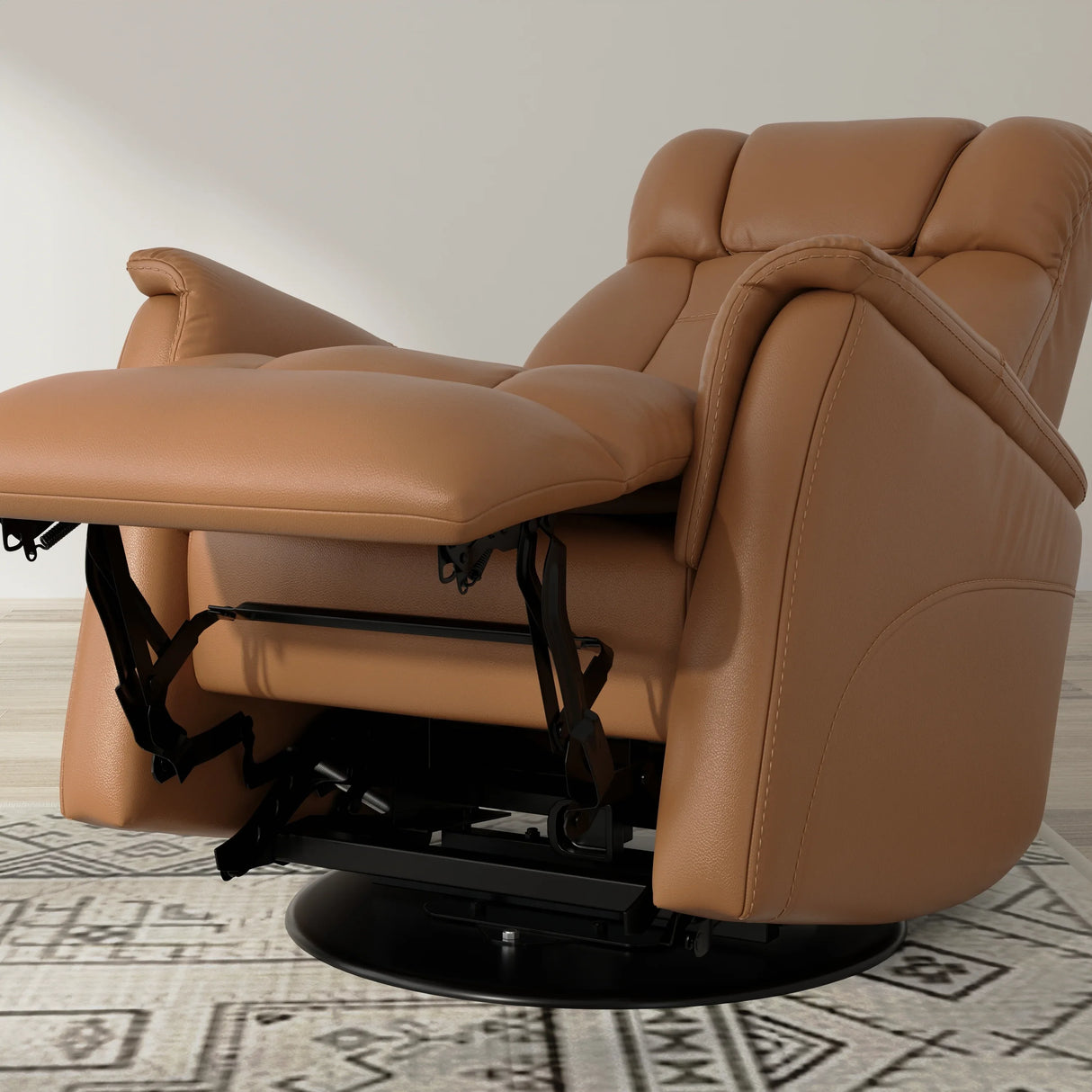 Swivel Glider Recliner With Manual Adjustable Headrest Footrest - Omega Lifestyles