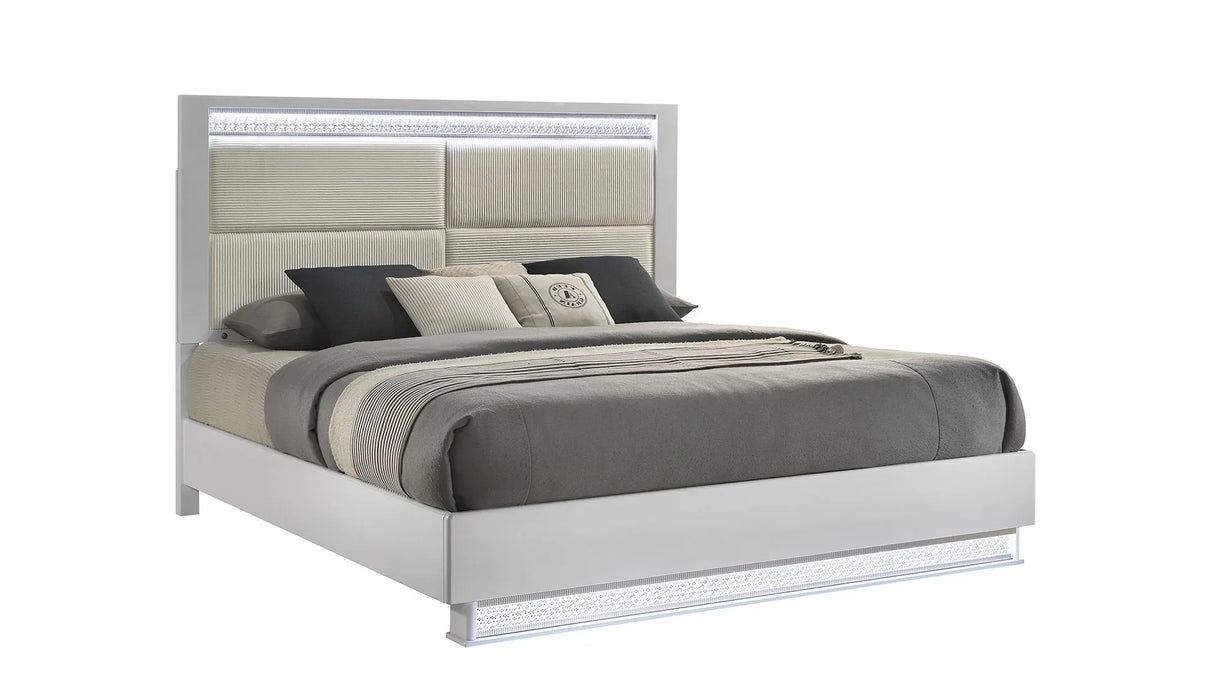 Glam Modern King Size Wood Platform Bed Frame - Omega Lifestyles