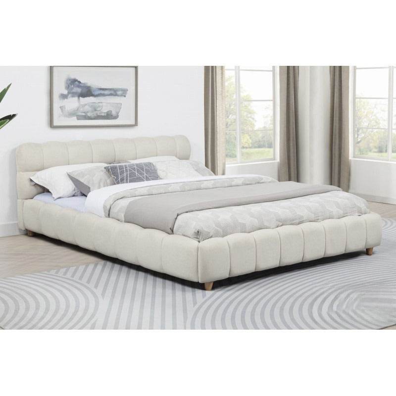 Contemporary Queen Fabric Upholstered Platform Bed Frame