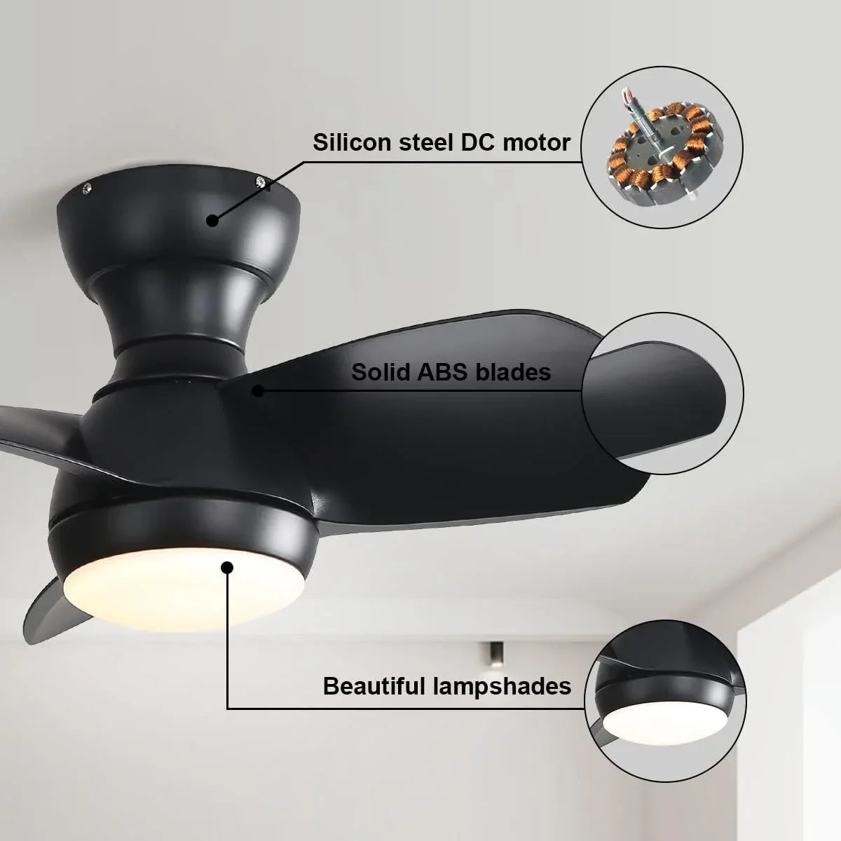 23-Inch Indoor Ceiling Fan With LED Light - Omega Lifestyles