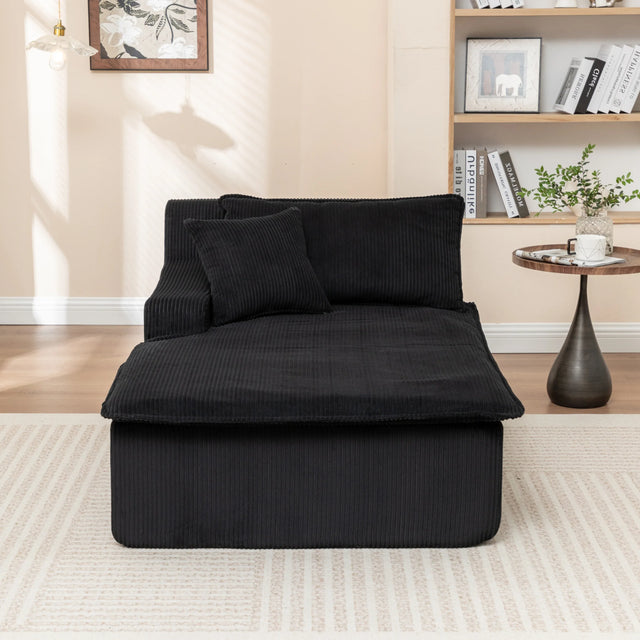 Corduroy Foam Right Armrest Chaise Lounge Chair - Omega Lifestyles