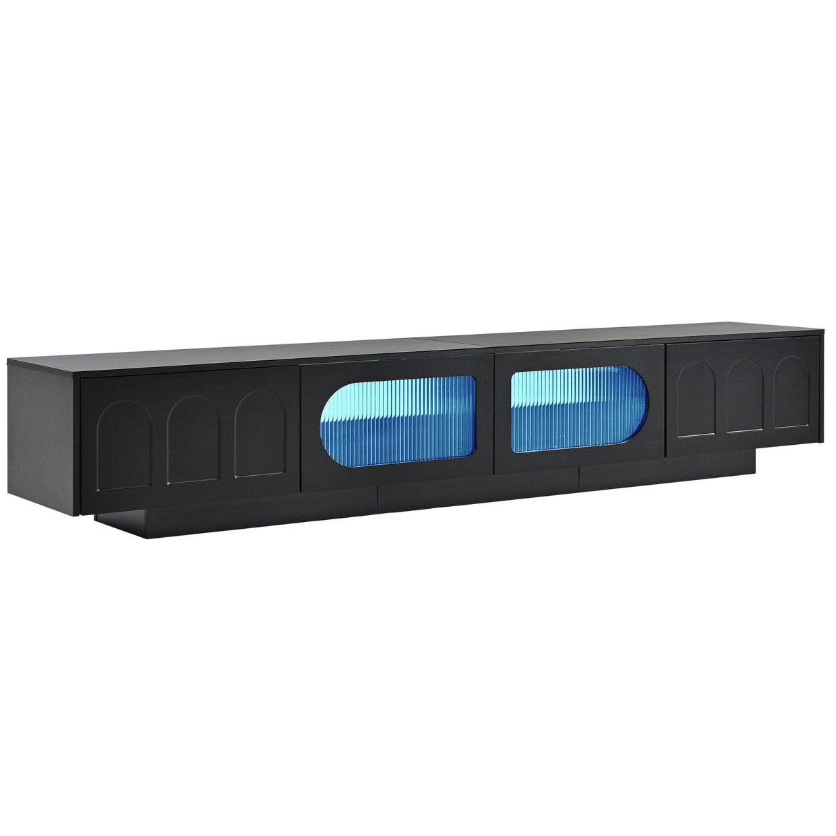 Smart LED Bluetooth Black Particle Board TV Stand - Sleep Galleria