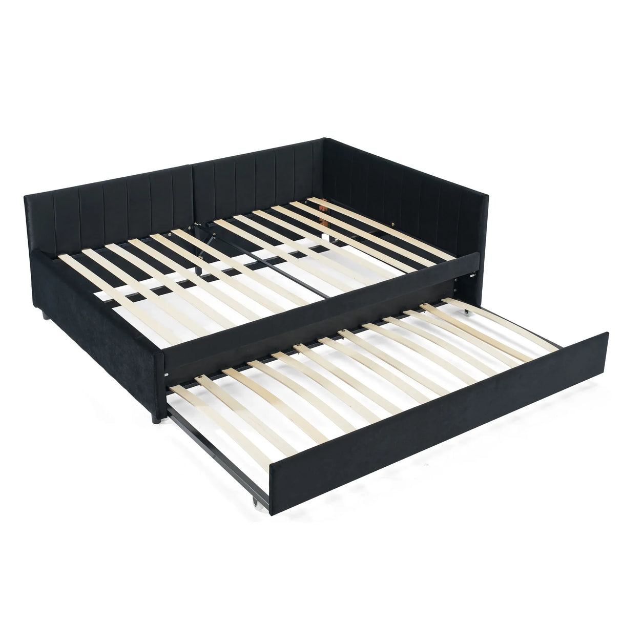 Full Size Velvet Upholstered Daybed With Trundle - Omega Lifestyles