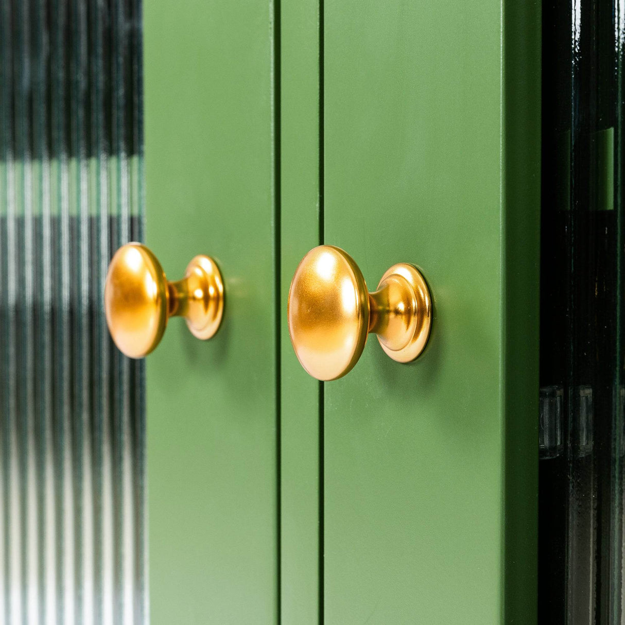 Antique Green Solid Wood TV Cabinet With Glass Door - Sleep Galleria
