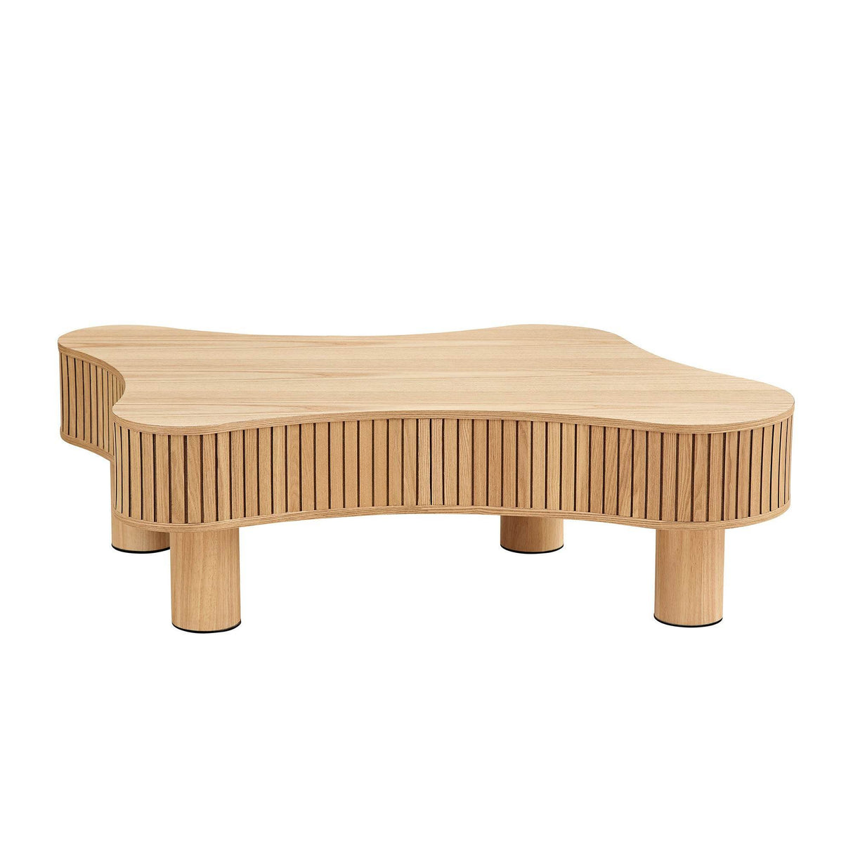 Irregular Shaped Modern Solid Wood Pedestal Coffee Table - Sleep Galleria
