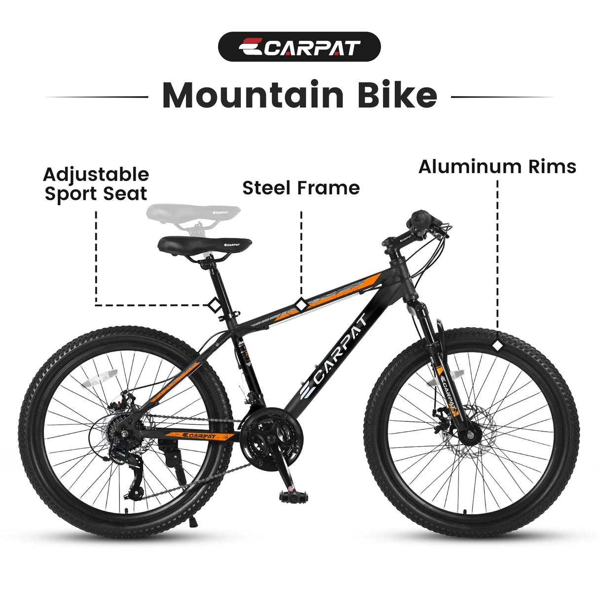 26-Inch Steel Frame Mountain Bike With Shimano 21-Speed - Omega Lifestyles