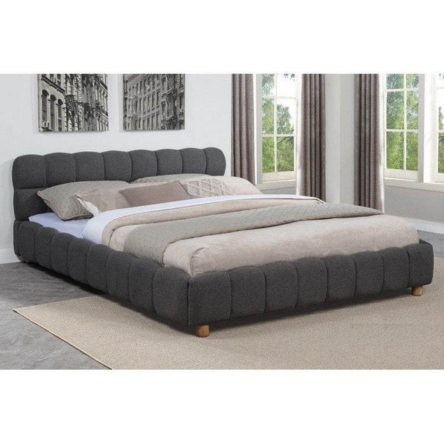Contemporary Fabric Upholstered Queen Platform Bed Frame - Omega Lifestyles