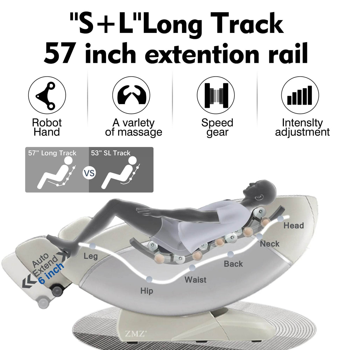 2025 Upgraded 4D Massage Chair Full Body Zero Gravity SL Track Shiatsu Stretching Relief, Back & Calf Heating, Install-Free