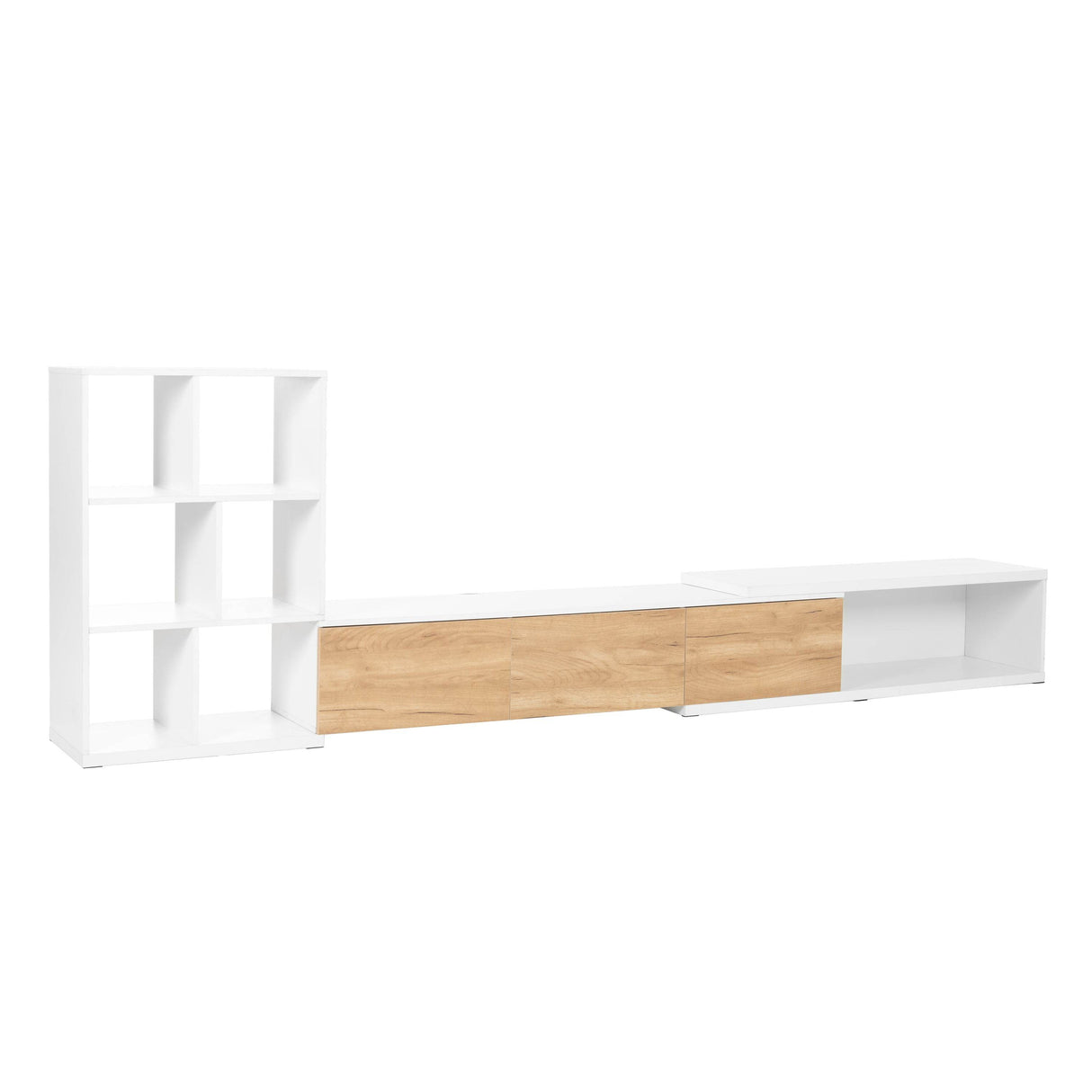 Adjustable Extendable White MDF TV Stand With Storage - Sleep Galleria