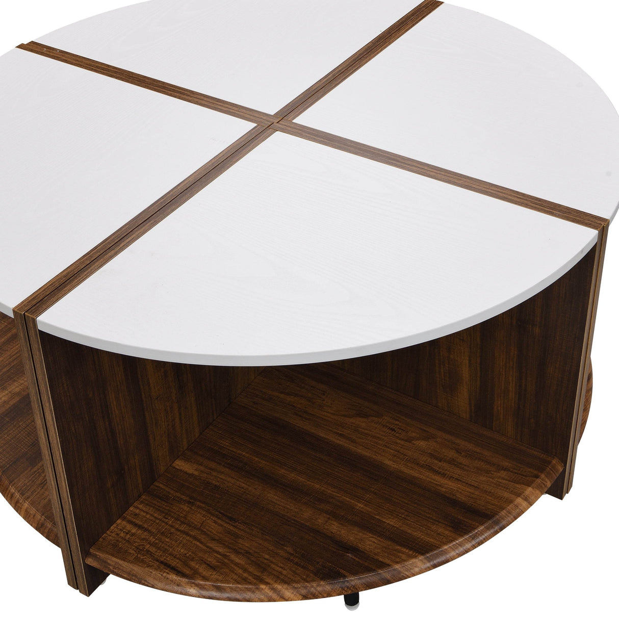4-Piece Industrial Round MDF Coffee Table Set - Sleep Galleria