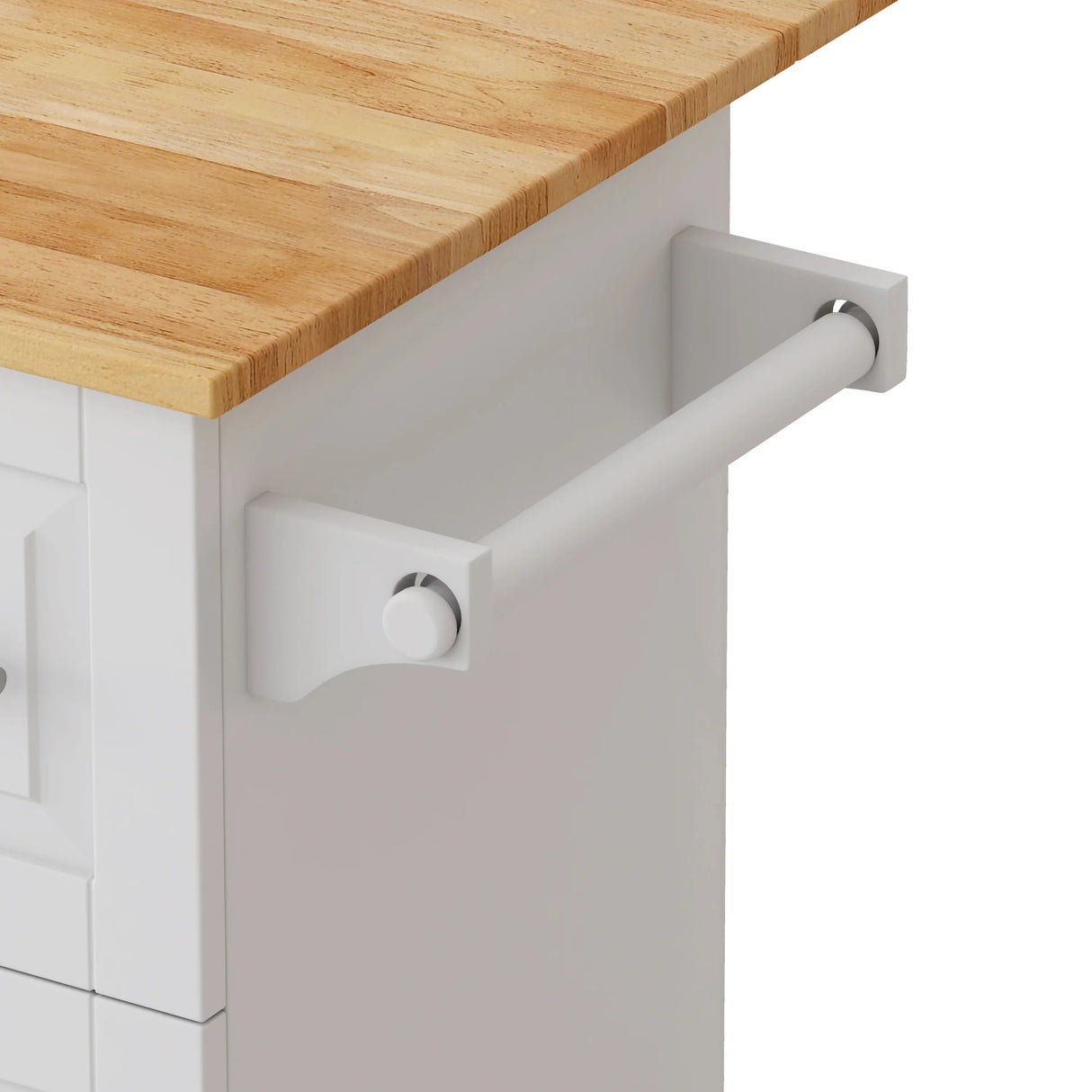 White Kitchen Island Cart With Storage Drawers And Wheels - Omega Lifestyles