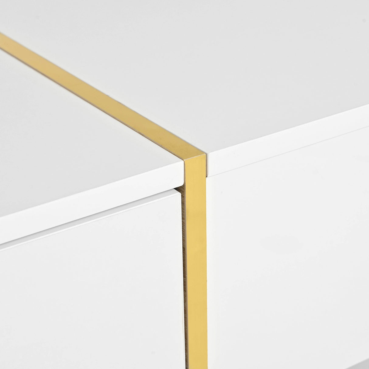 Minimalist White High Gloss Coffee Table With Drawers - Sleep Galleria