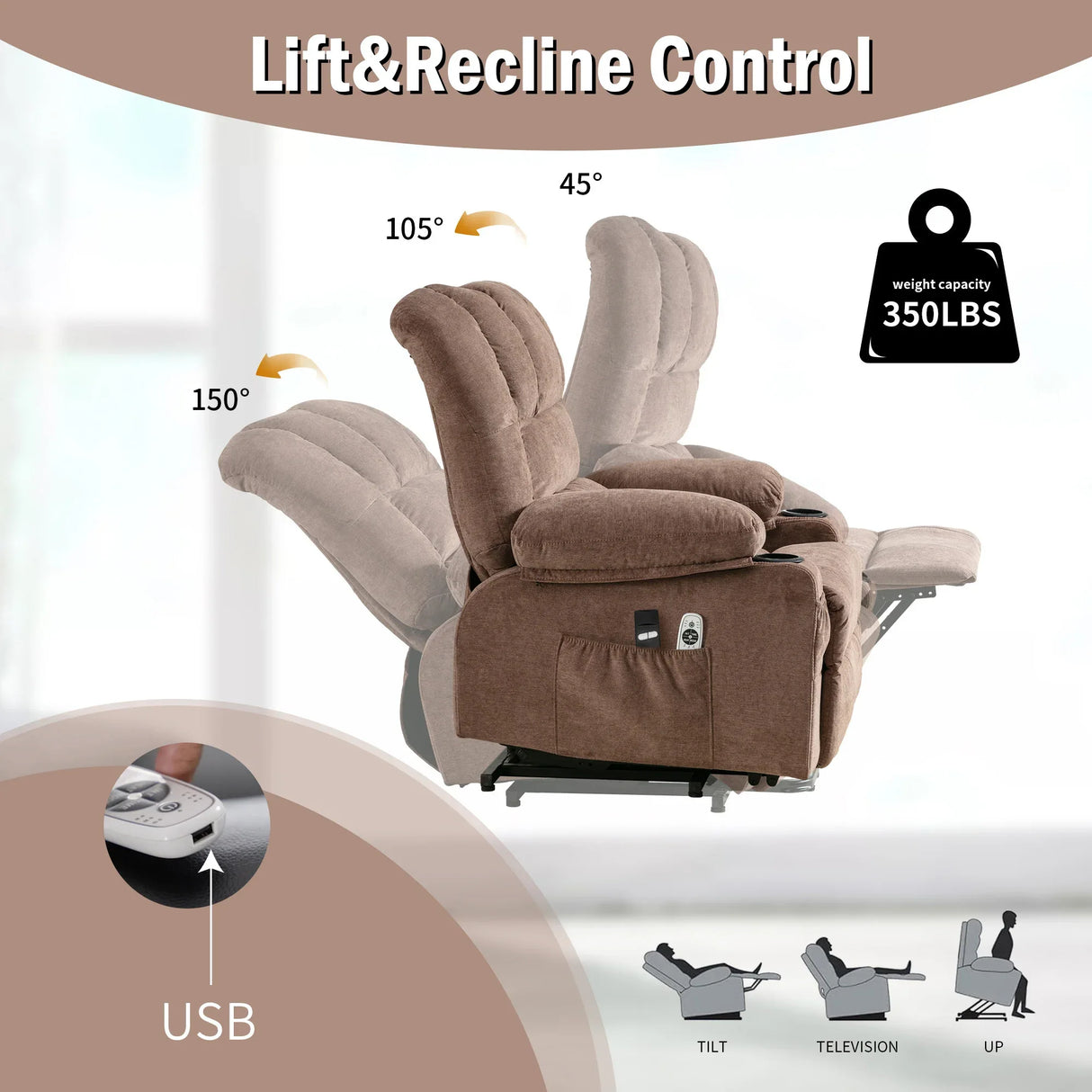 Power Electric Soft Massage Lift Lounge Chair With Heating - Omega Lifestyles