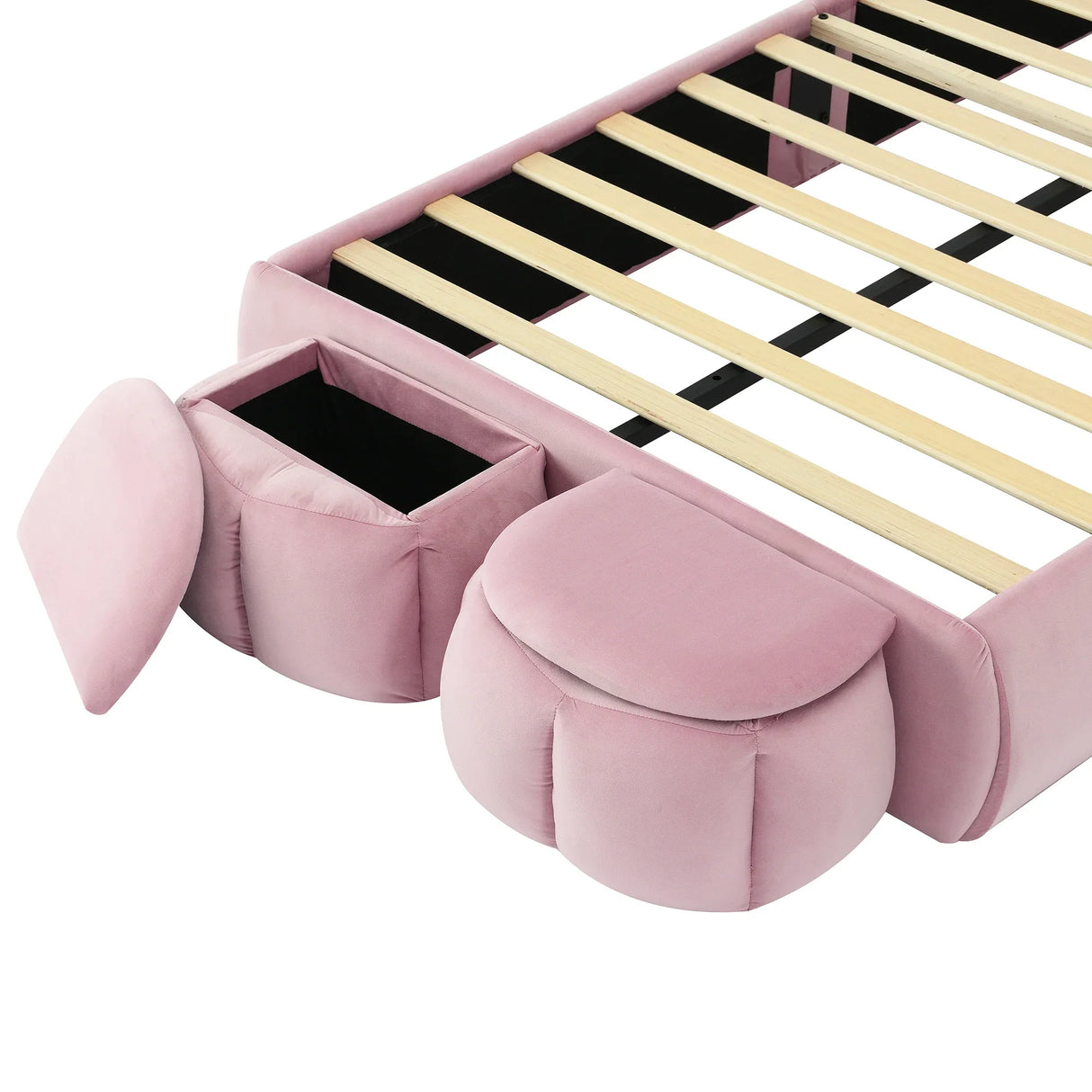 Twin Upholstered Velvet Platform Bed Frame With Light - Omega Lifestyles