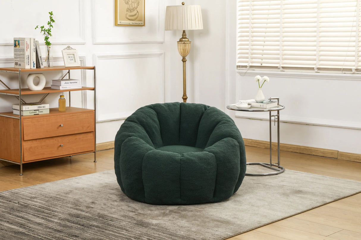 Plush Teddy Fabric Foam Filled Bean Bag Chair - Omega Lifestyles