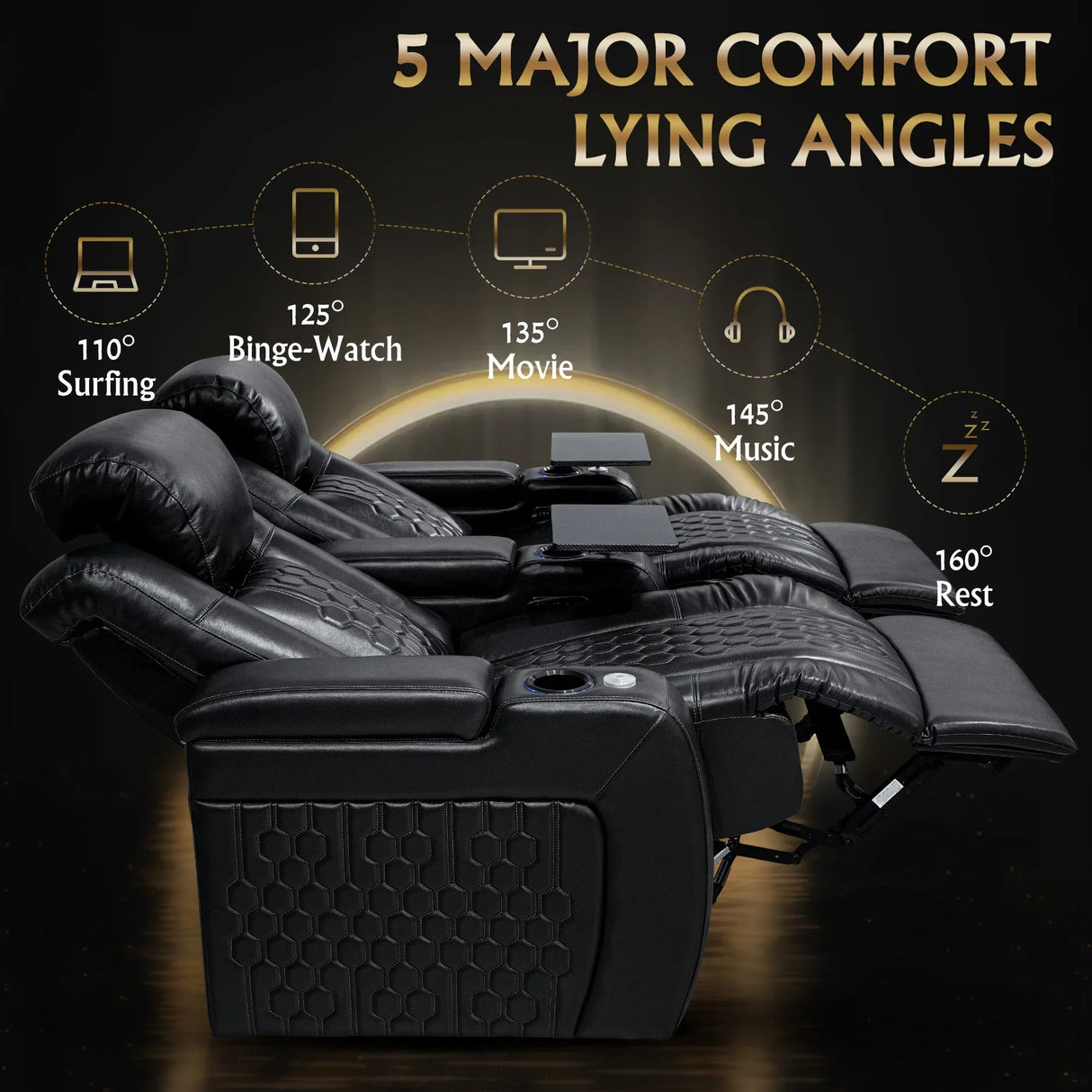 Top-Grain Nappa Ultra-Plush Power Recliner With RGB Lighting - Omega Lifestyles