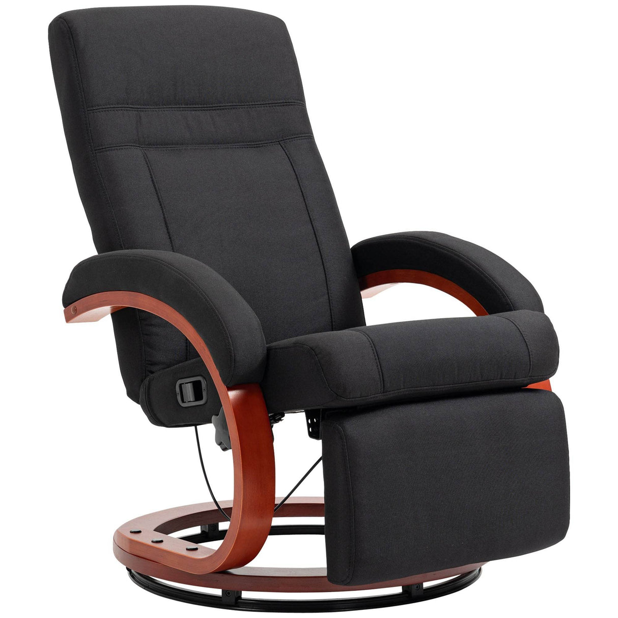 Adjustable Swivel Recliner Chair With Footrest And Padded Arms