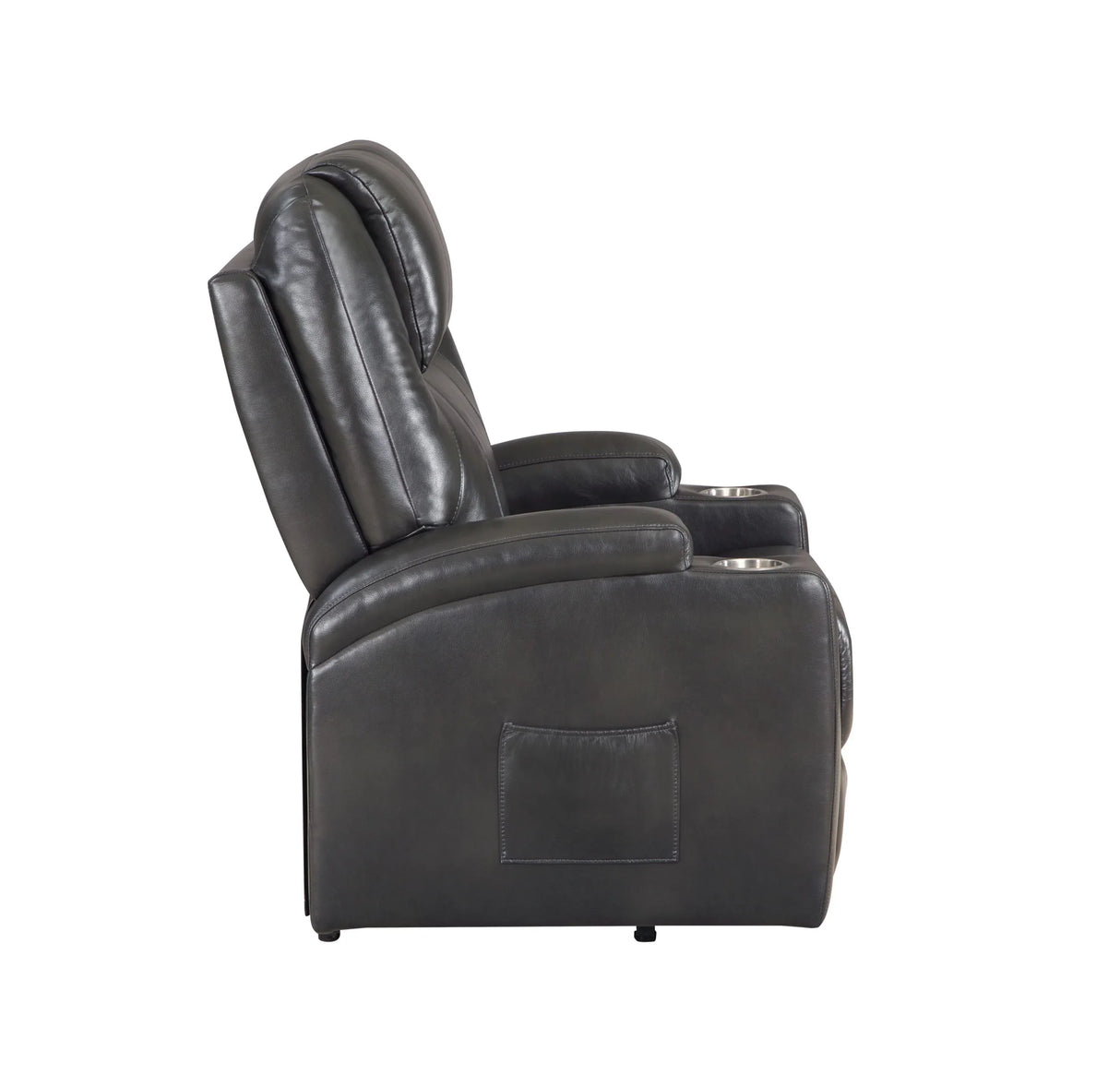 Gunmetal Faux Leather Power Lift Massage Recliner - Omega Lifestyles