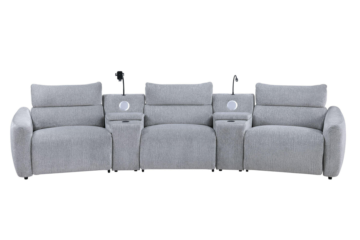 Fullar Modular Power Motion Sectional Sofa With Wireless Chargers And Speakers - Omega Lifestyles