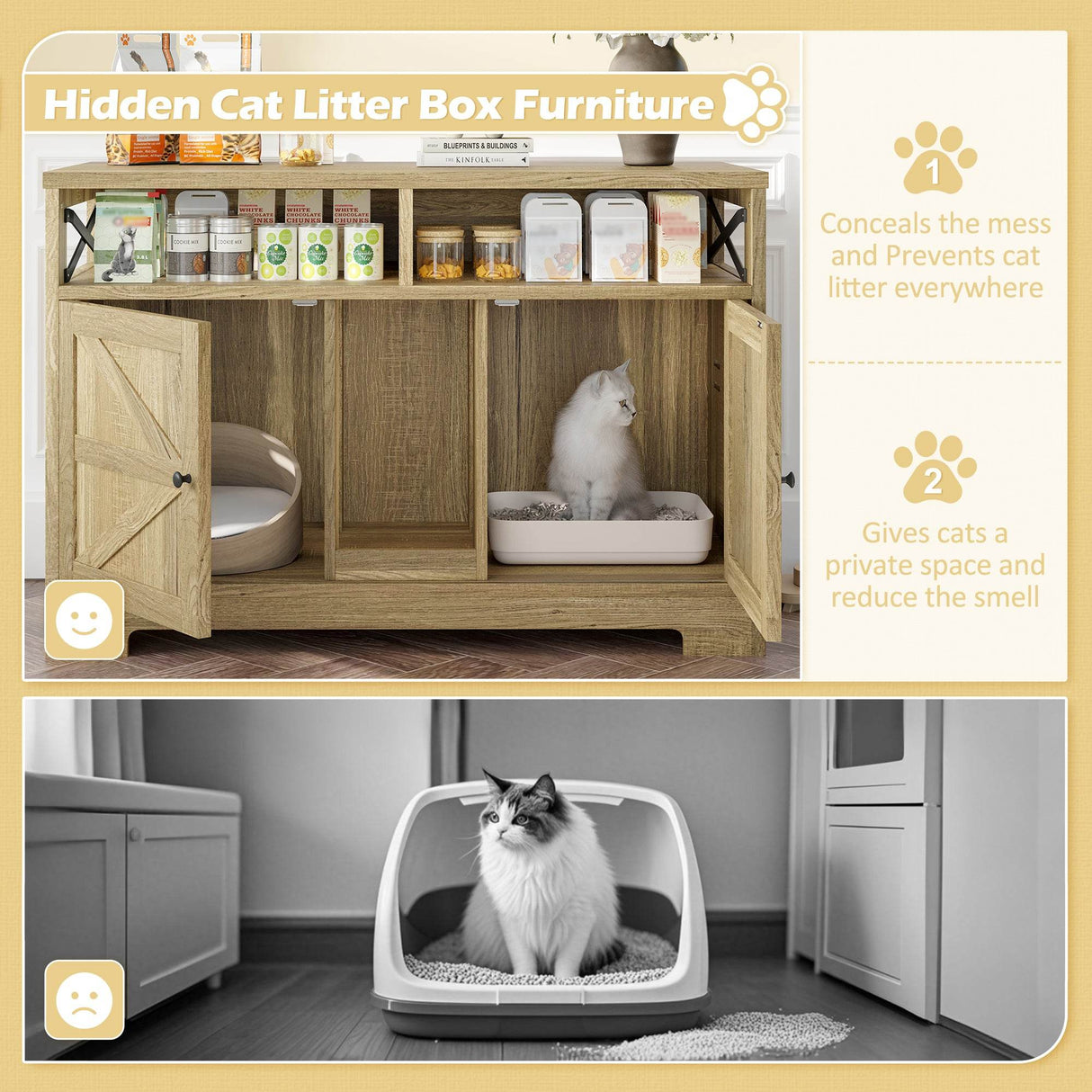 Multifunctional Cat Litter Box Enclosure Furniture - Sleep Galleria