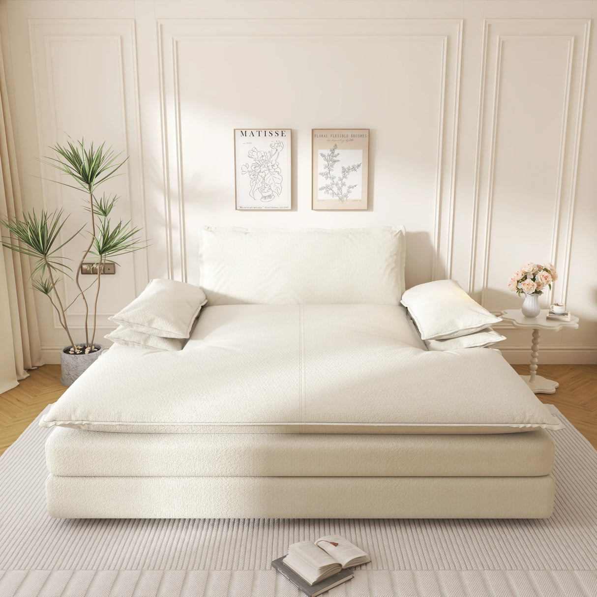 Modern Oversized Chenille Lounge Chair With Wide Armrests - Omega Lifestyles