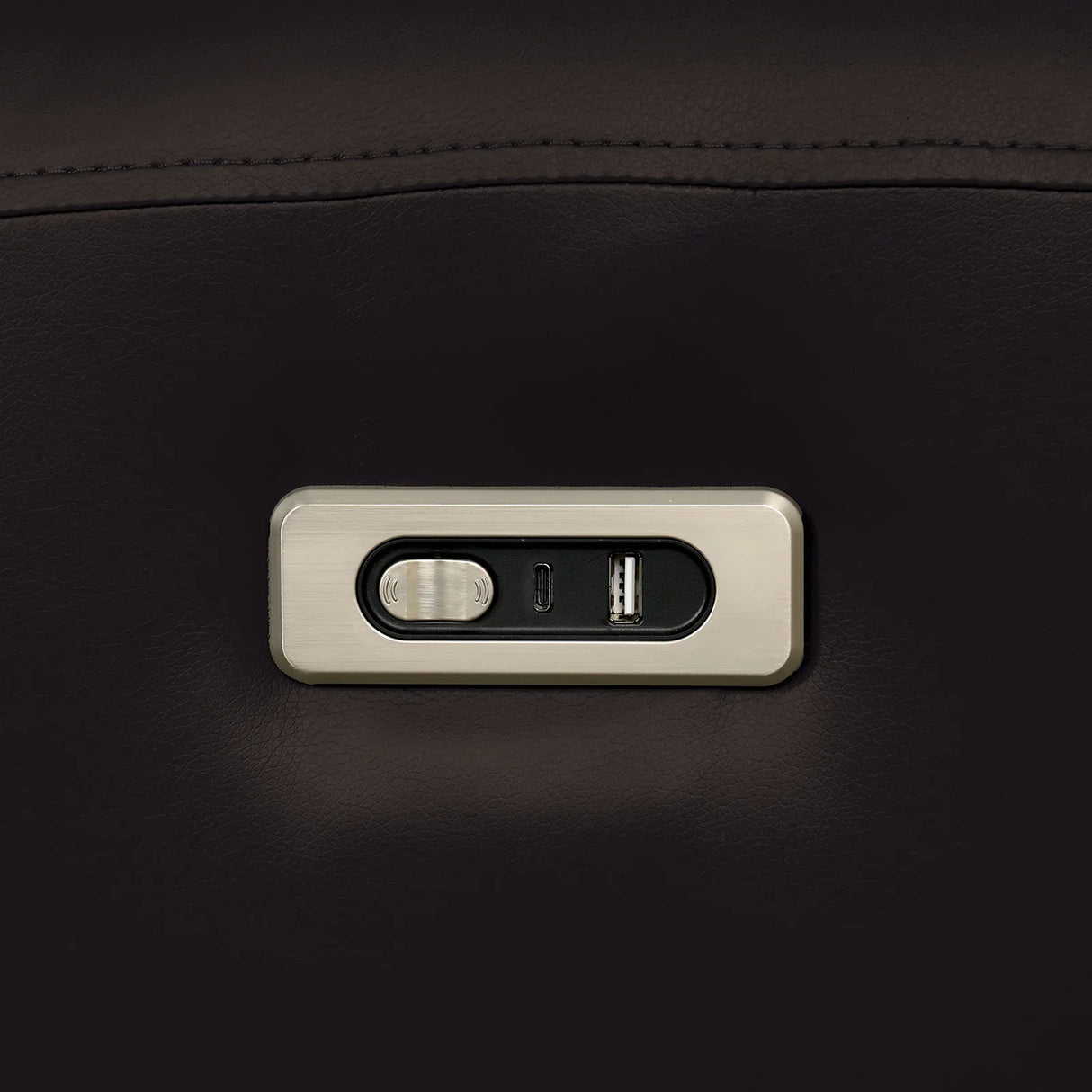 Contemporary Black Leatherette Power Recliner With USB Ports - Omega Lifestyles