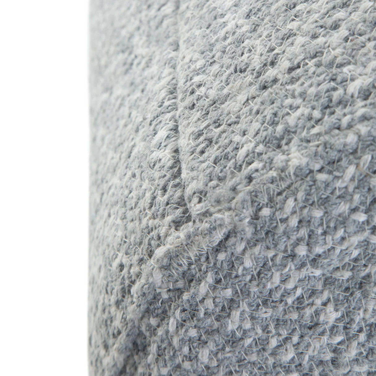 Round Braided Cotton Pouf Light Blue Natural Accent Stool - Omega Lifestyles