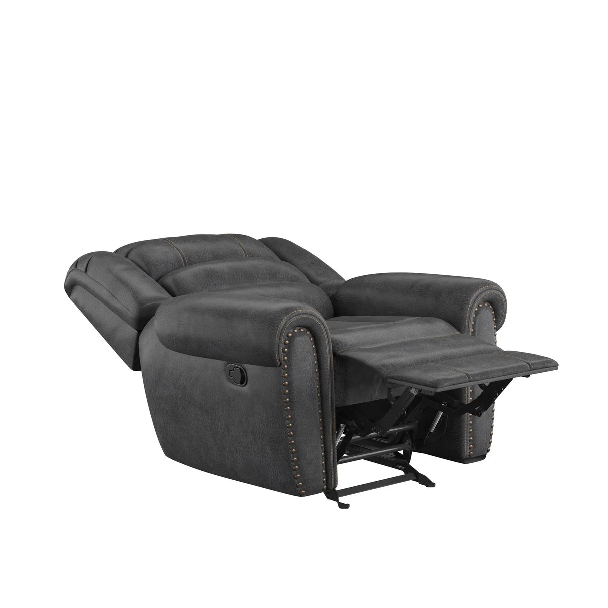 Gray Fabric Foam Gliding Recliner Chair - Omega Lifestyles