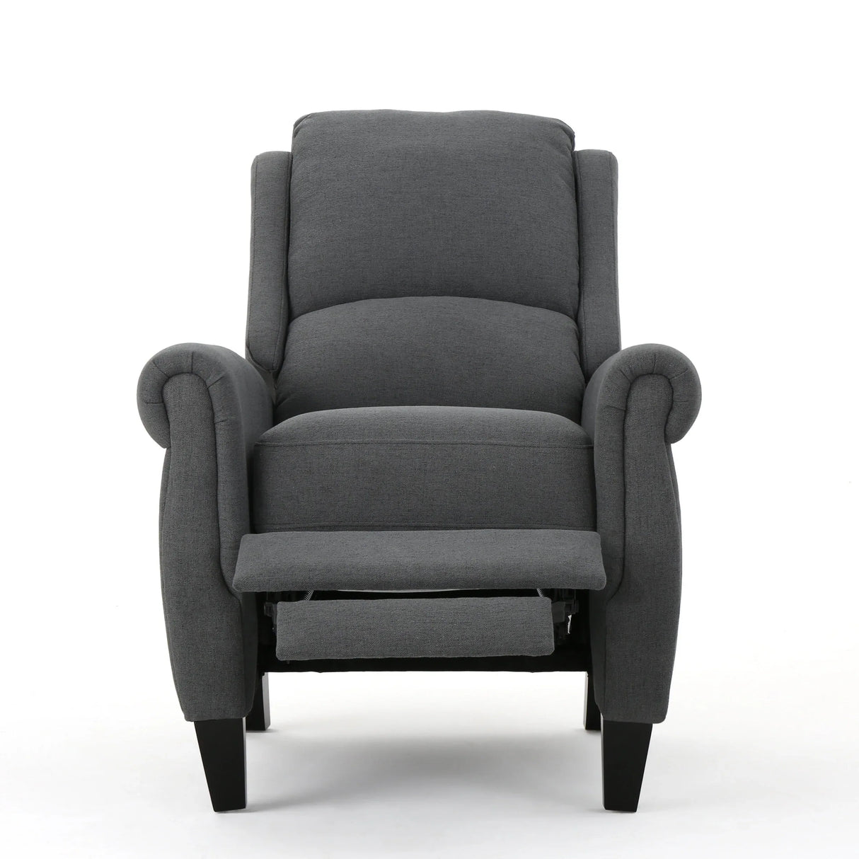 Charcoal Fabric Push Rack Recliner With Rubberwood Legs - Omega Lifestyles