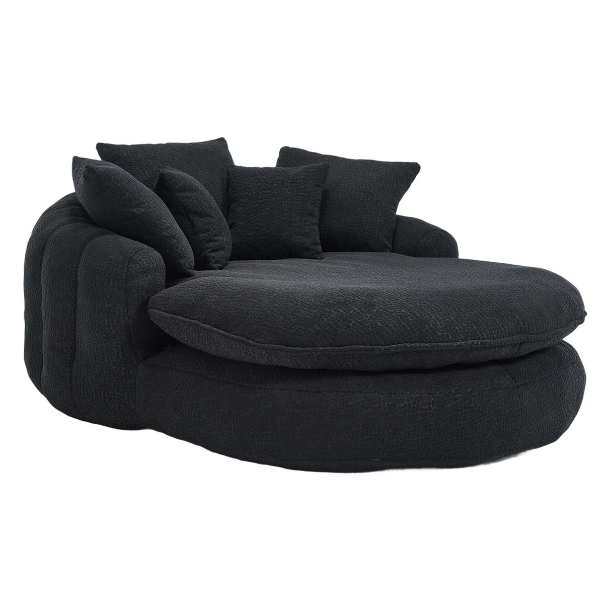 Oversized Chenille Memory Foam Bean Bag Sofa With Pillows - Omega Lifestyles